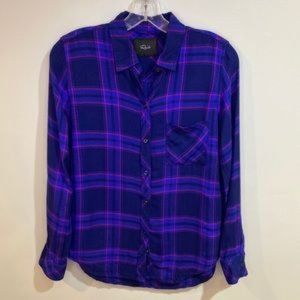 Rails Hunter Midnight Ultraviolet plaid shirt size small